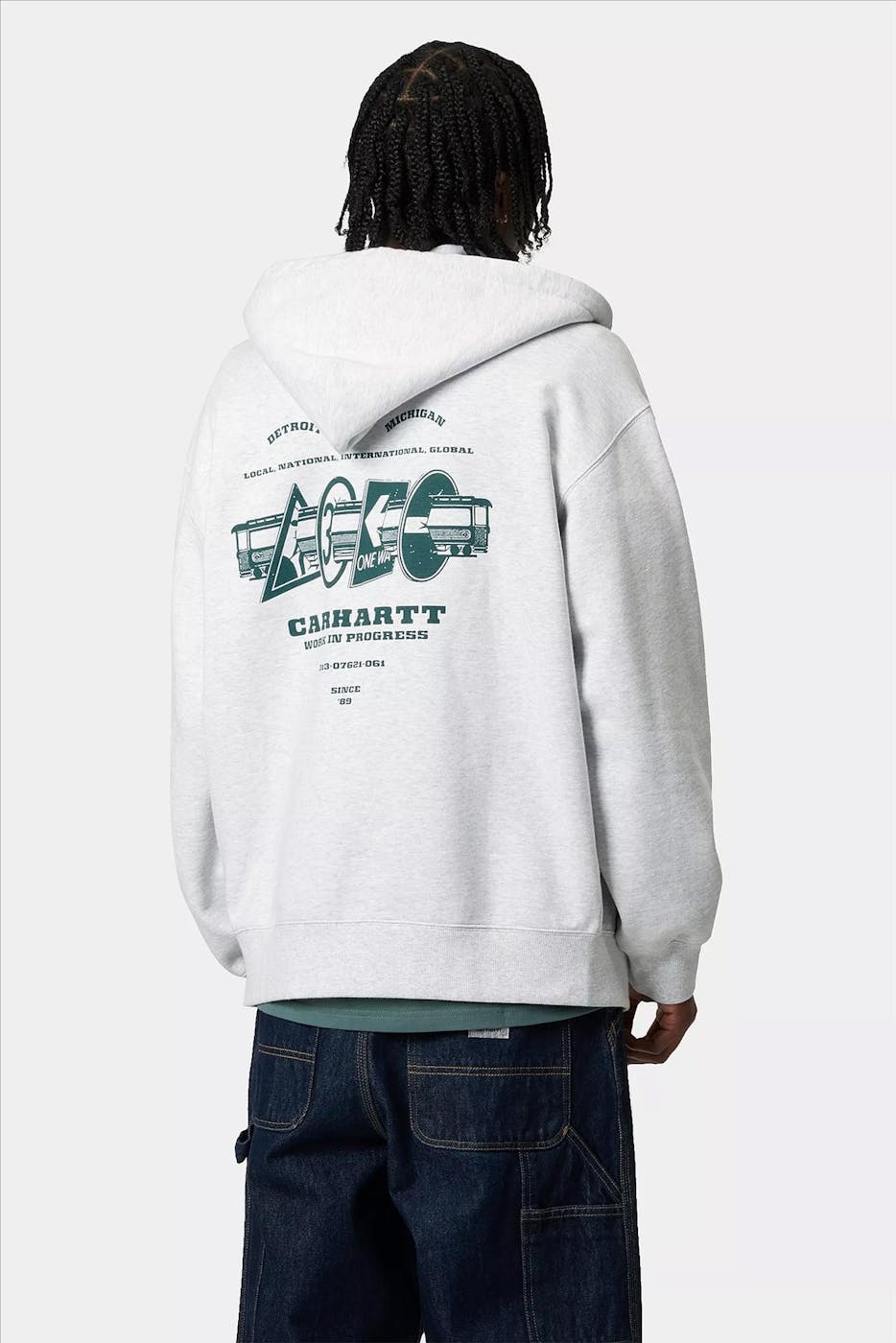 Carhartt WIP - Lichtgrijze Runaway hoodie