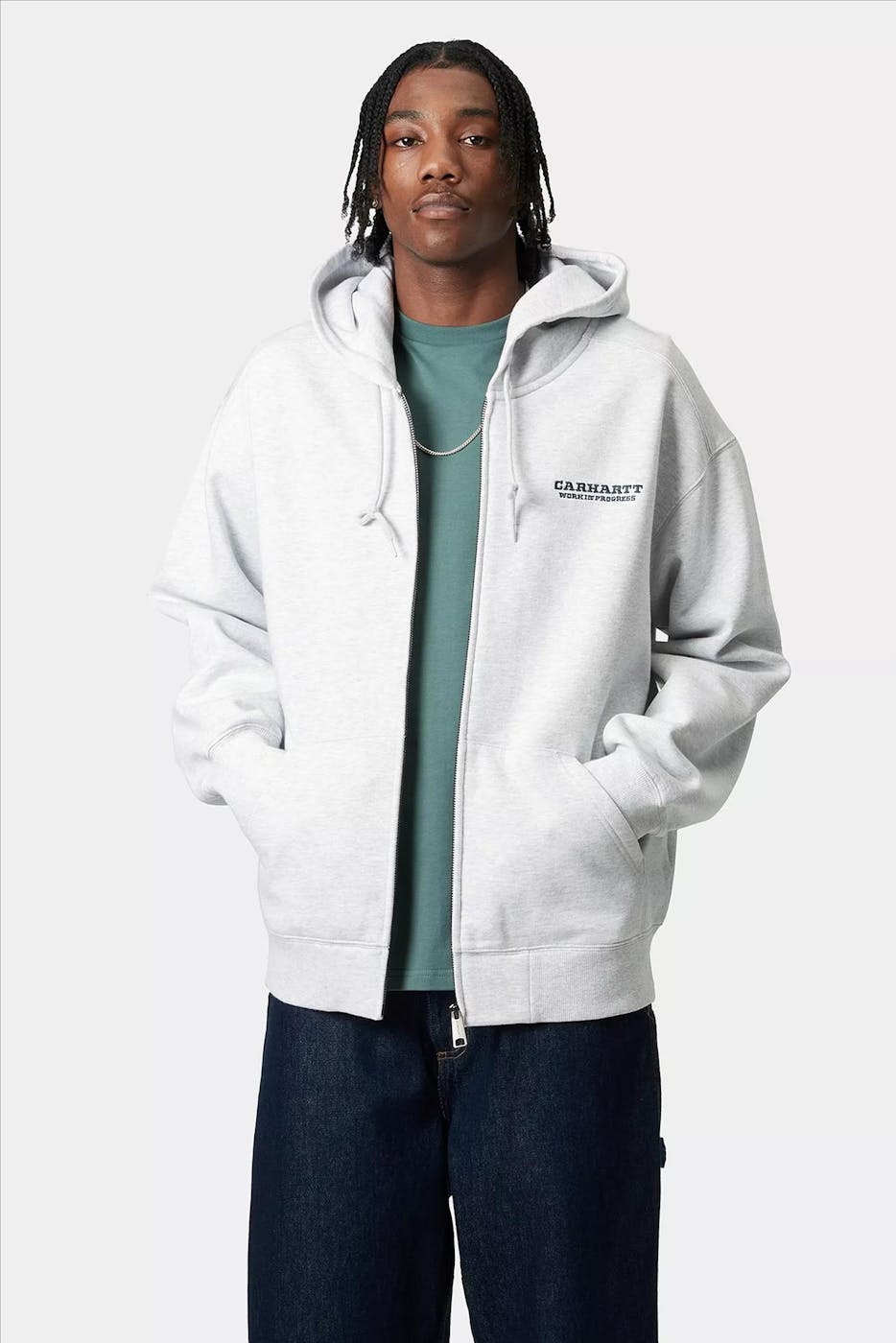 Carhartt WIP - Lichtgrijze Runaway hoodie