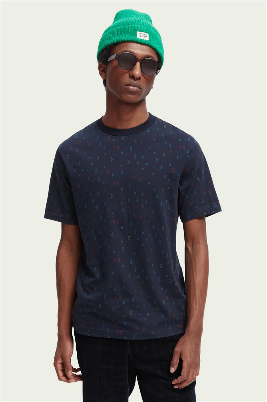 Scotch & Soda - Donkerblauwe Printed T-shirt