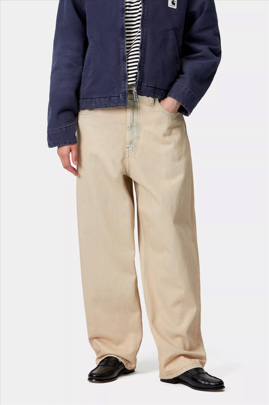 Carhartt WIP - Beigeblauwe Brandon pant