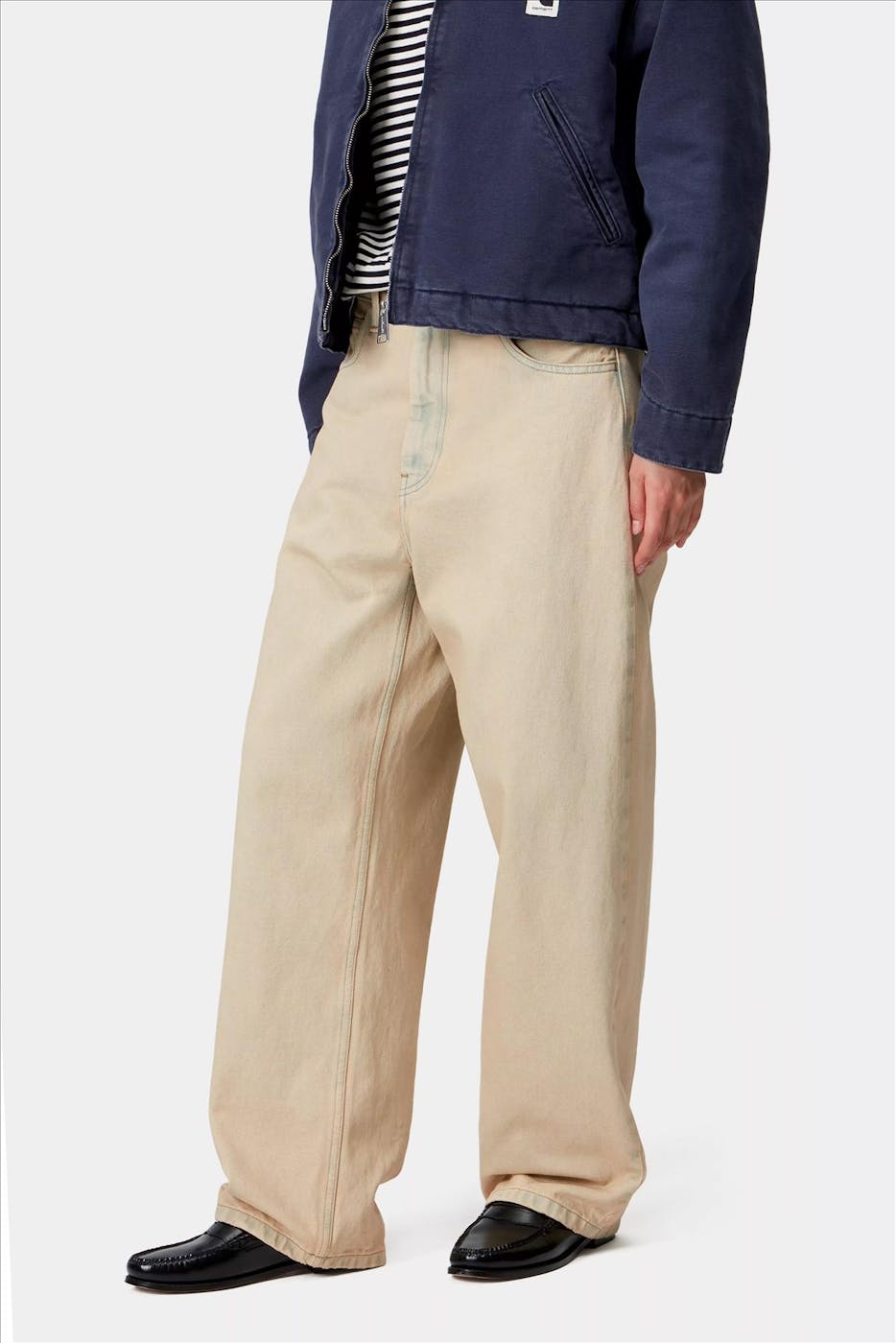 Carhartt WIP - Beigeblauwe Brandon pant