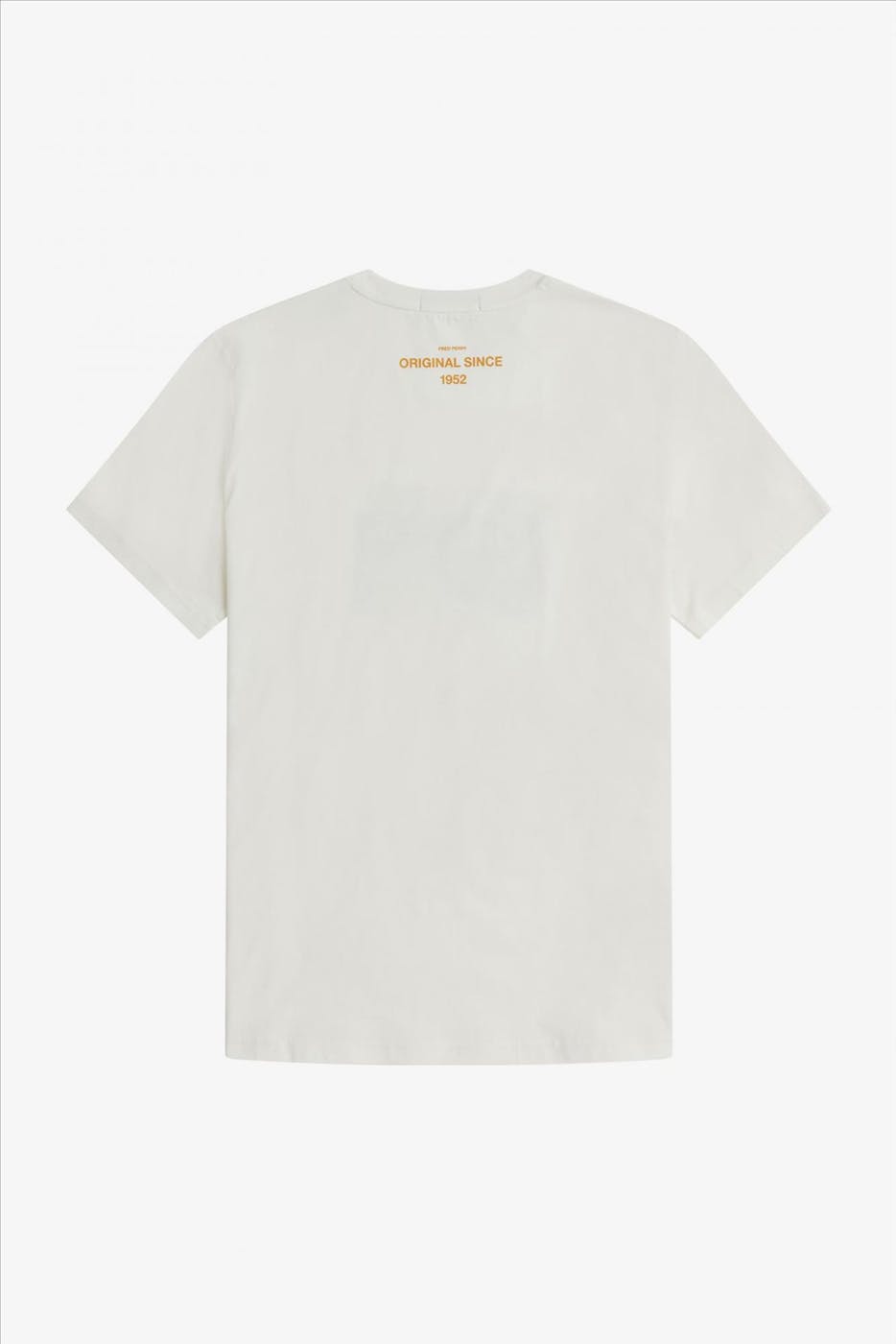 Fred Perry - Beige-gele Glitched Graphic T-shirt