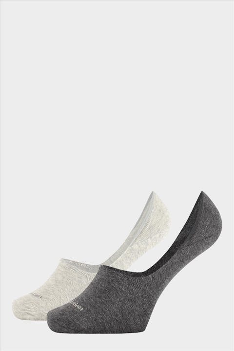 Calvin Klein - Grijze 2-pack Footie Mid Cut sokken, maat: 43-46