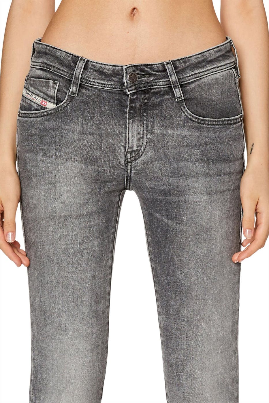 Diesel - Donkergrijze D-Ebbey Slim Fit jeans