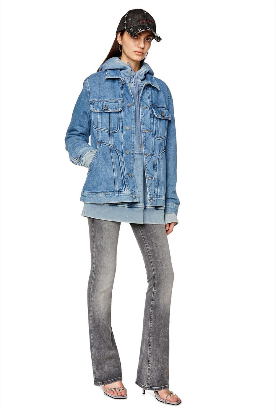 Diesel - Donkergrijze D-Ebbey Slim Fit jeans