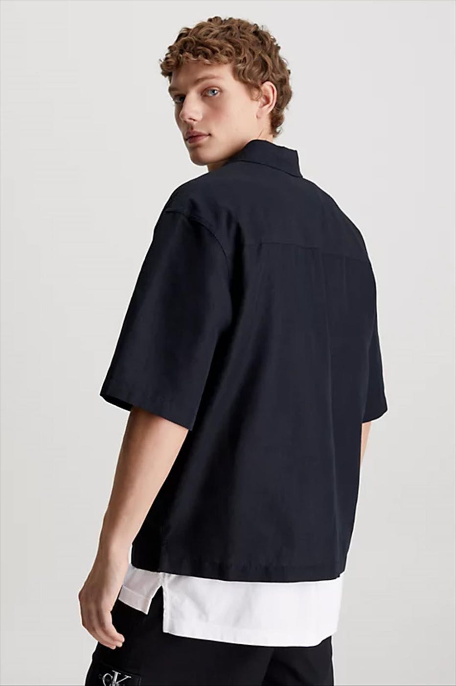 Calvin Klein Jeans - Zwart Linen Short Sleeve hemd