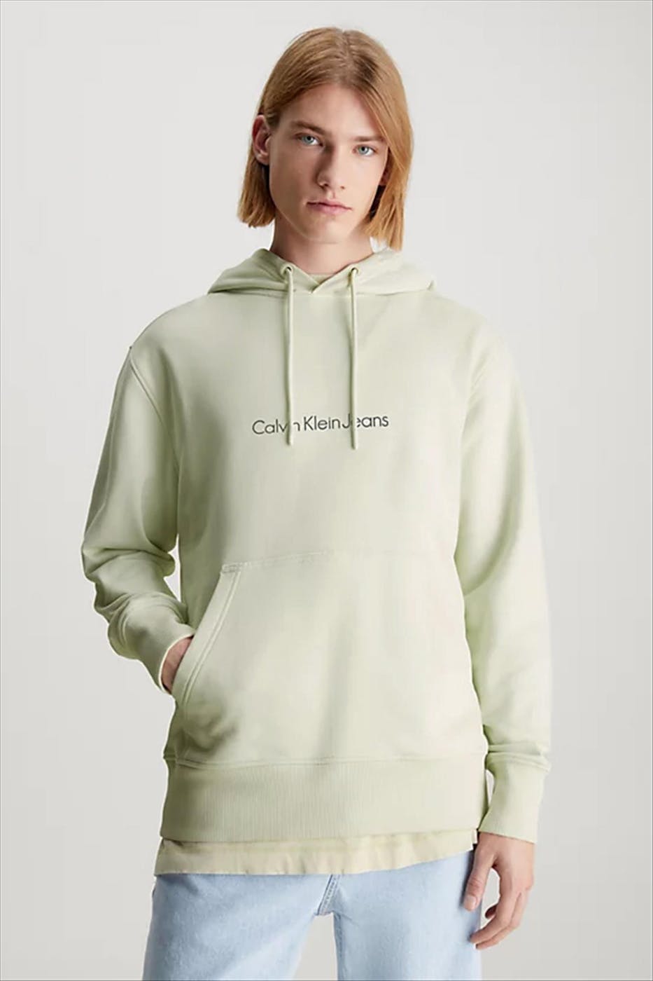 Calvin Klein Jeans - Ecru Multi Logo hoodie