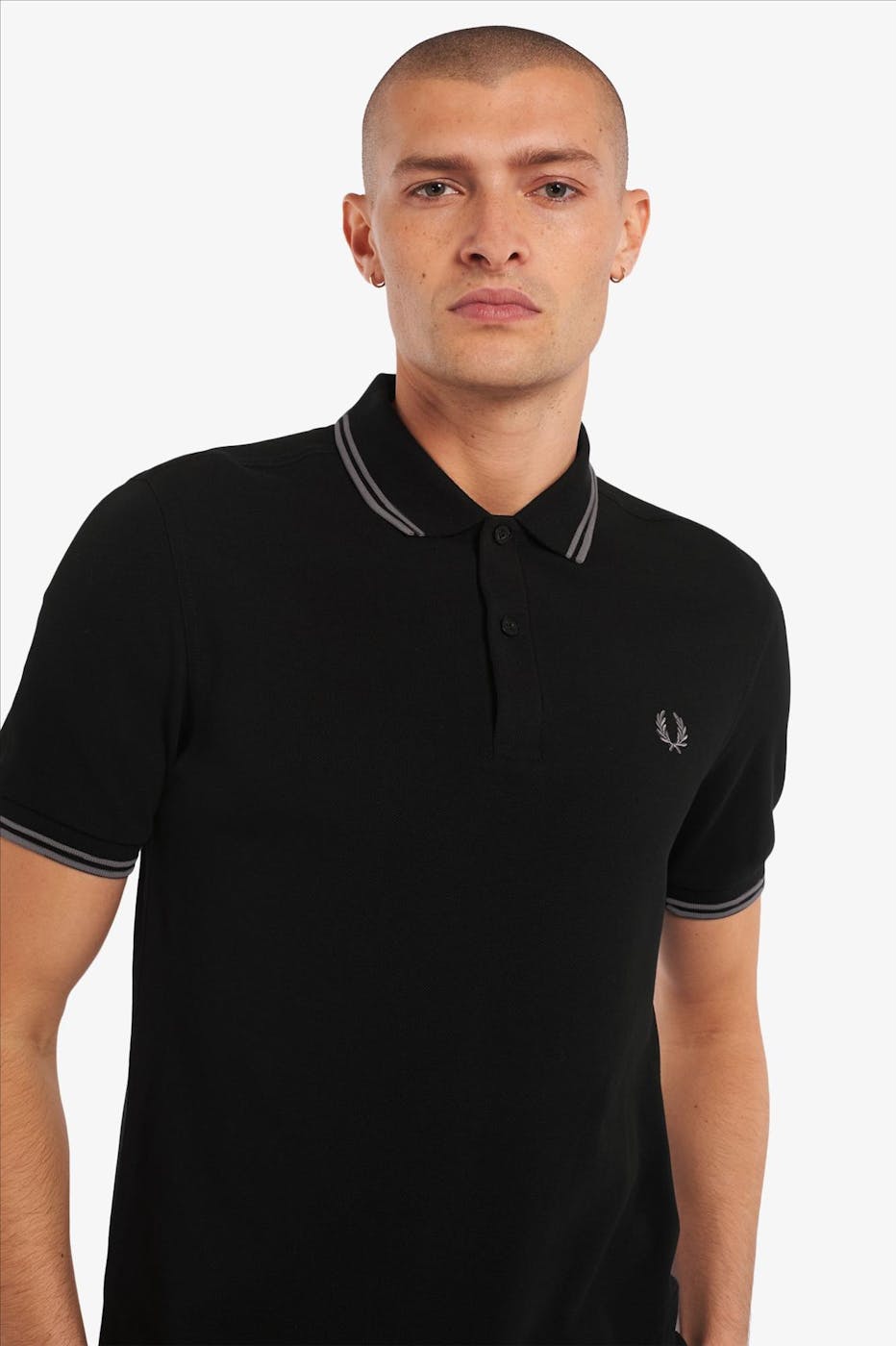 Fred Perry - Zwart-grijze Twin Tipped polo