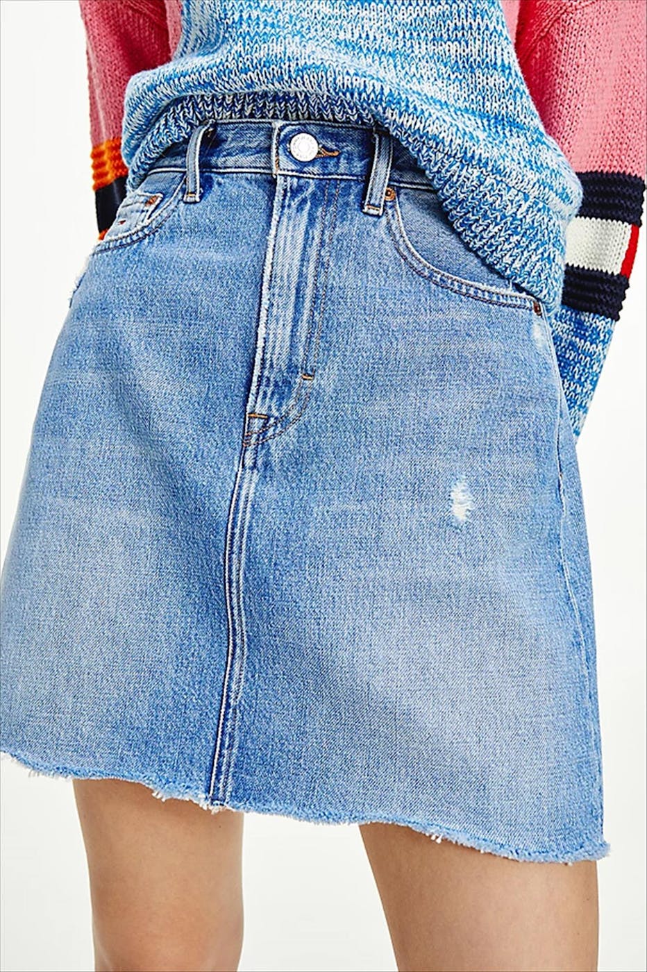 Tommy Jeans - Lichtblauwe Mom Denim rok