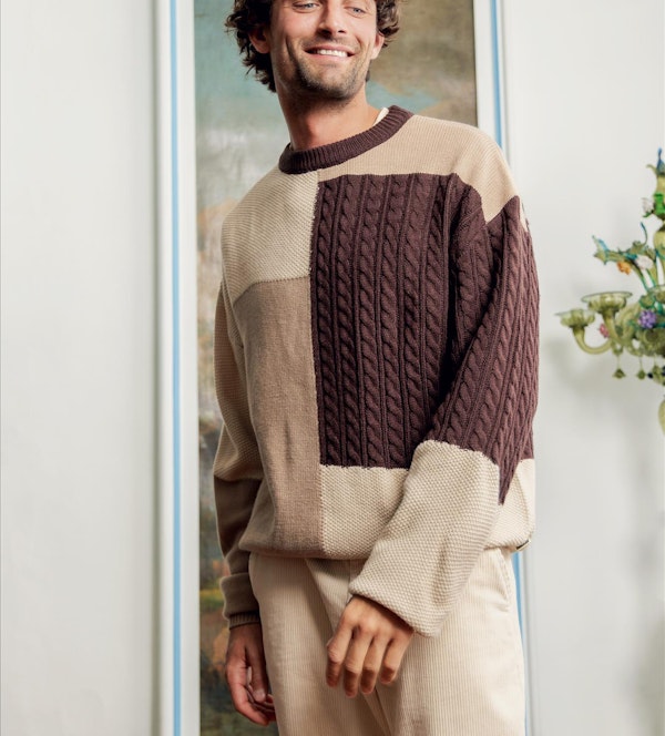 WOODBIRD - Bruine Kurt Patch trui