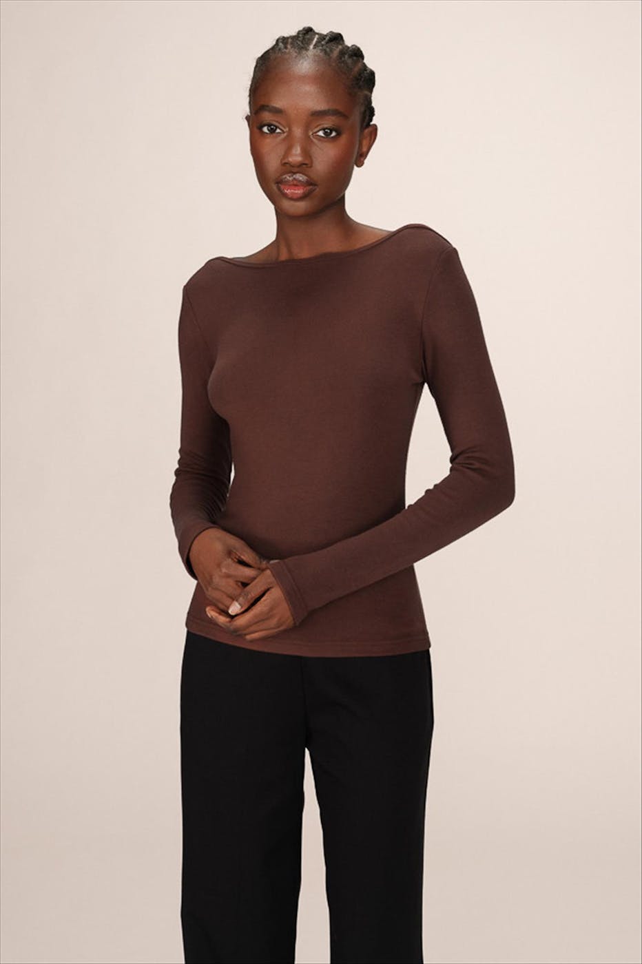 Grace & Mila - Donkerbruine Stanley longsleeve