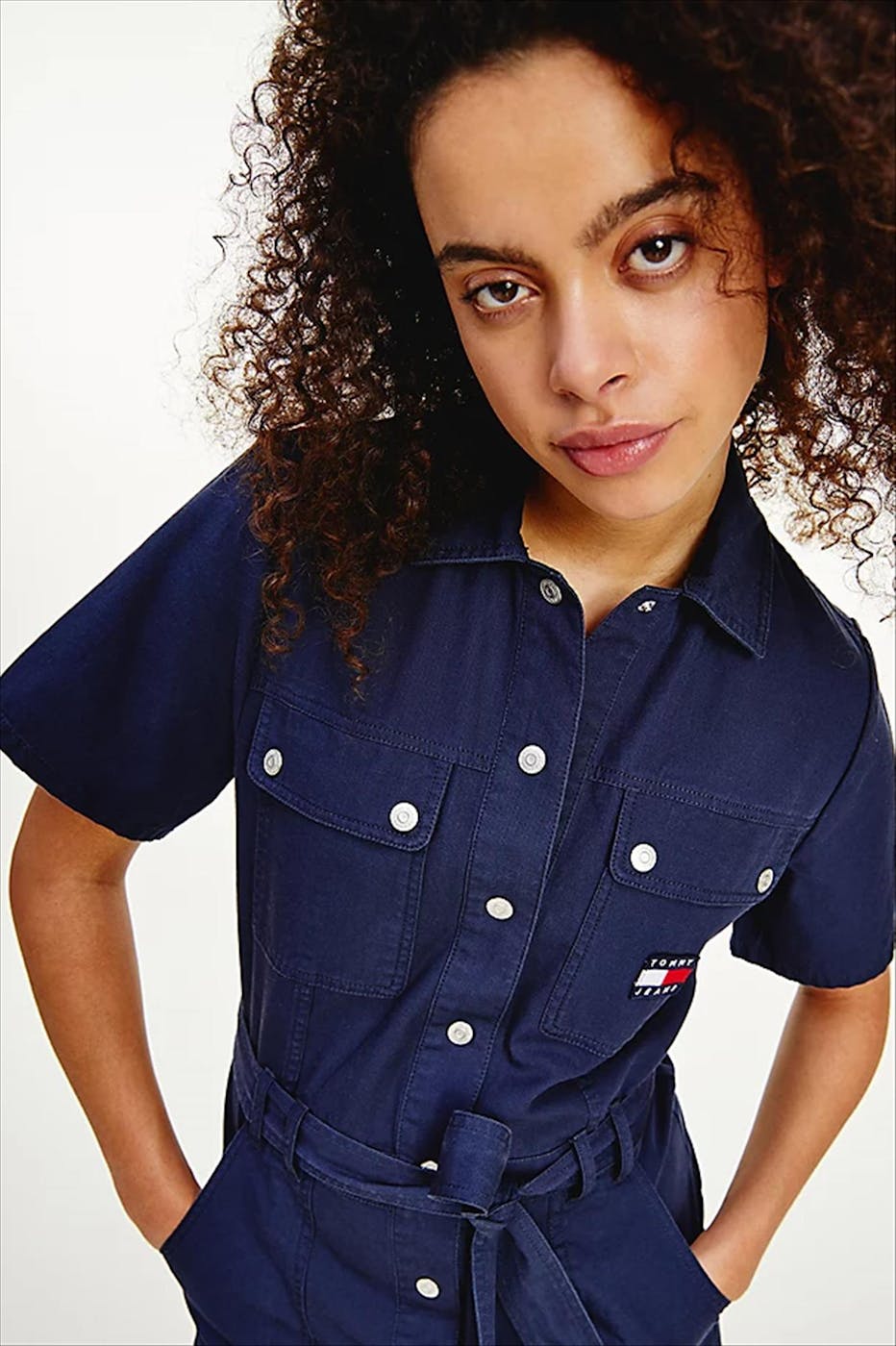 Tommy Jeans - Donkerblauwe TJW Belted Utility jurk