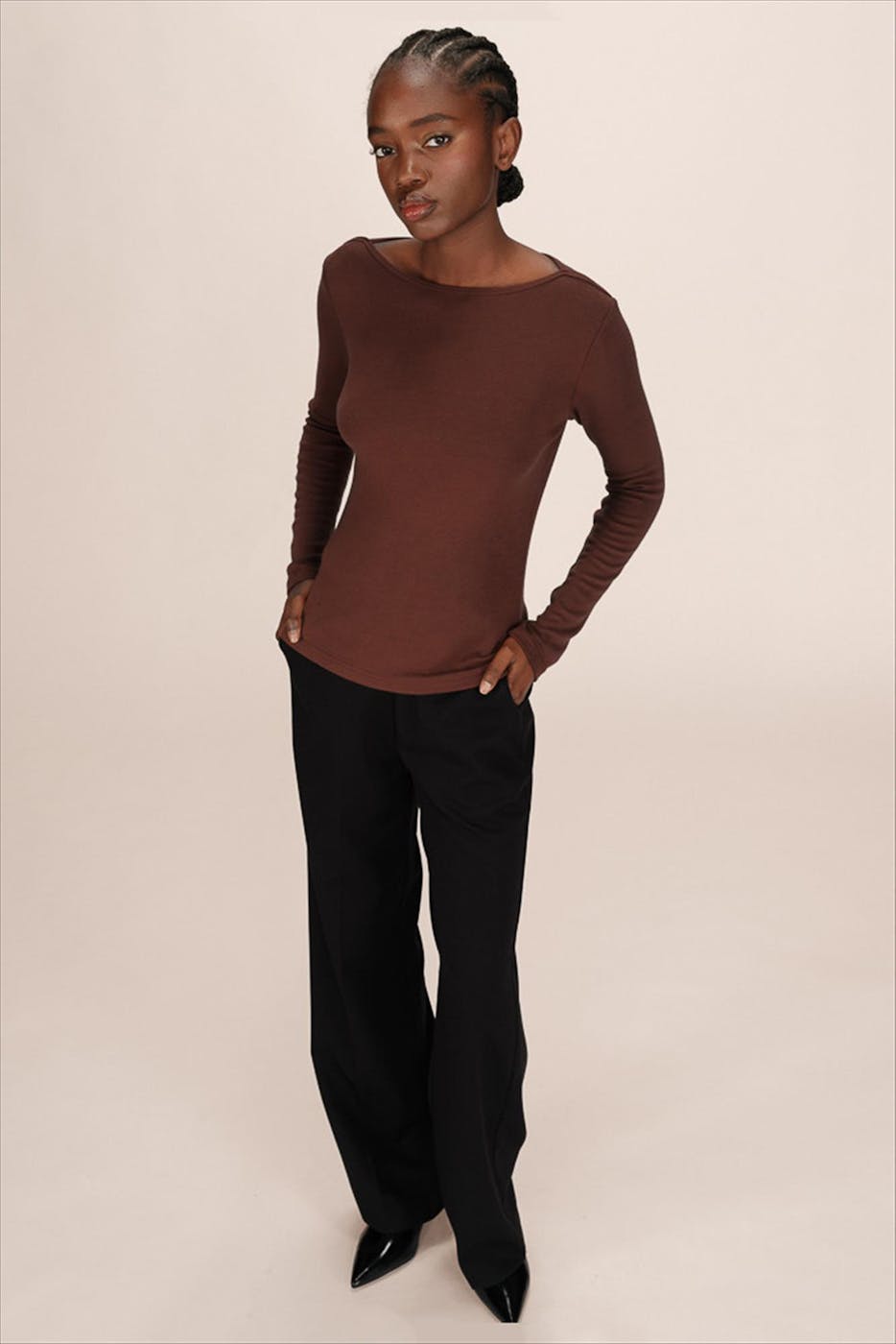 Grace & Mila - Donkerbruine Stanley longsleeve