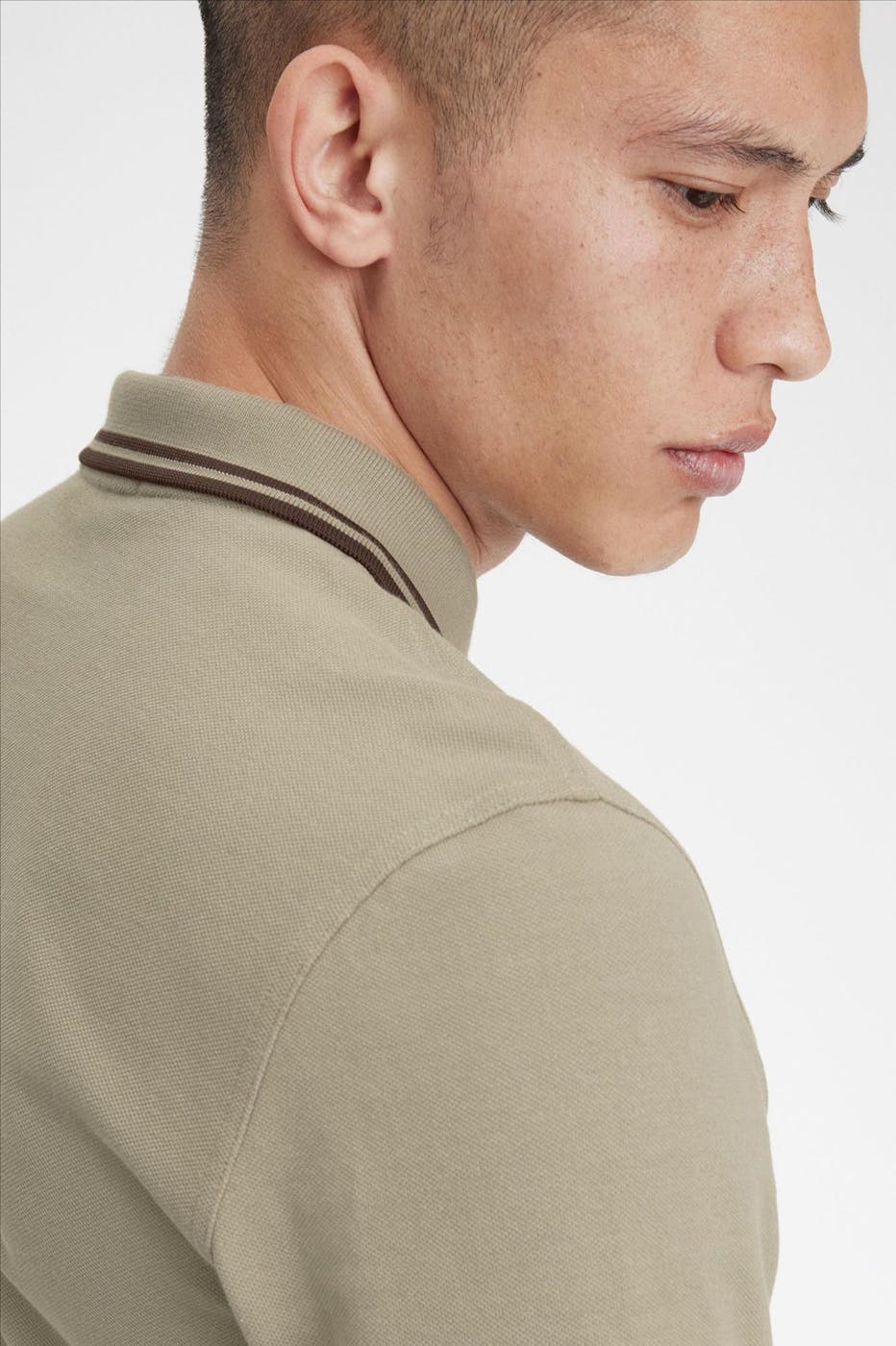 Fred Perry - Bruingrijze Twin Tipped polo