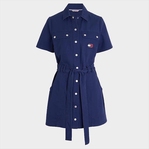 Tommy Jeans - Donkerblauwe TJW Belted Utility jurk