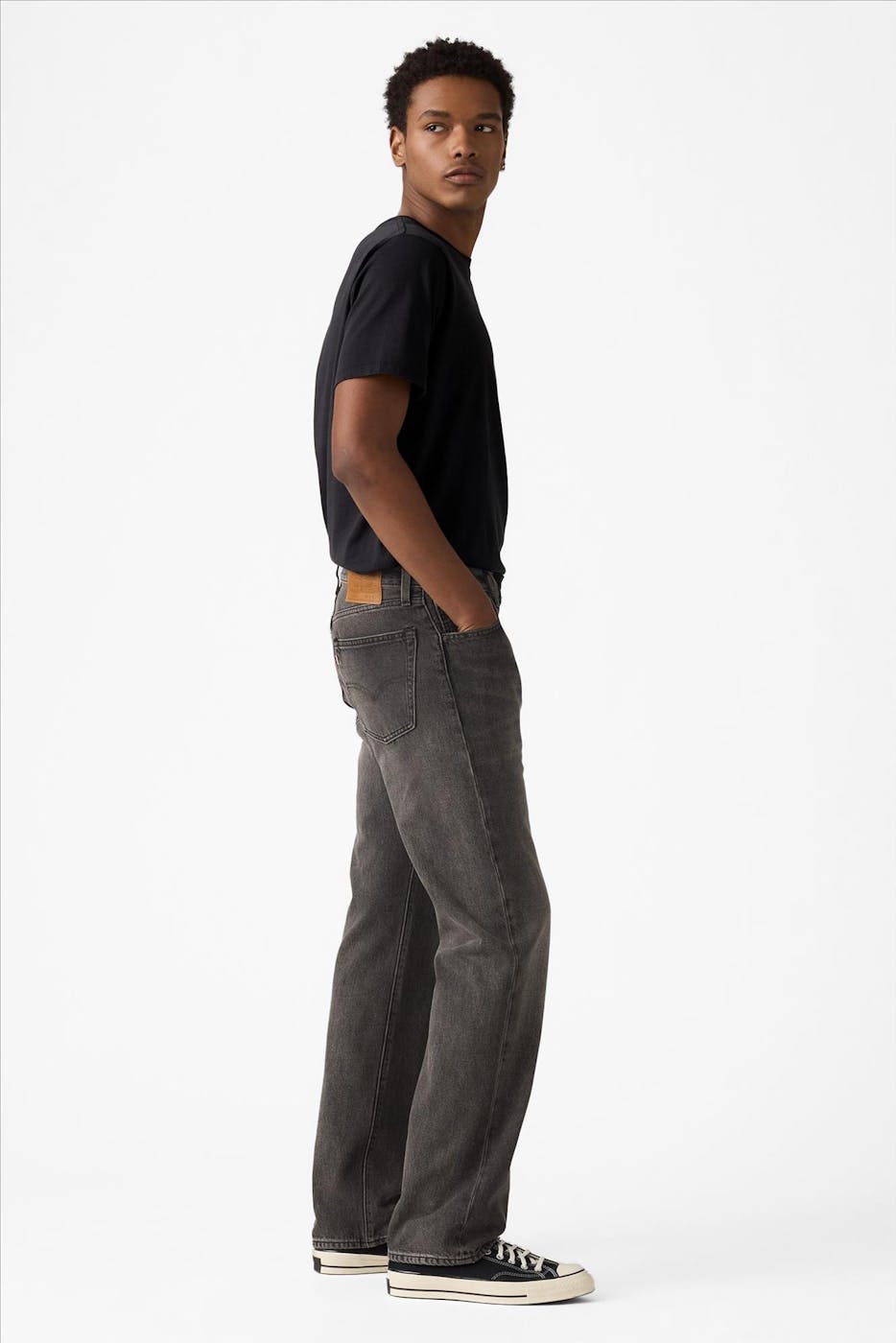Levi's - Donkergrijze 555 relaxed straight jeans