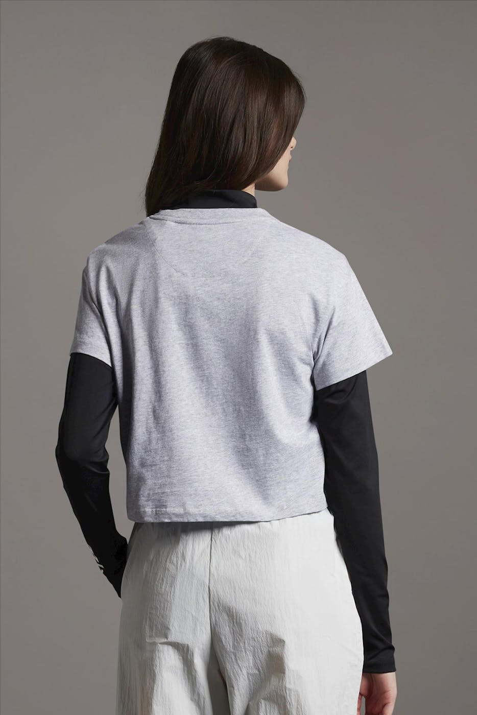 Lyle & Scott - Lichtgrijze Cropped T-shirt