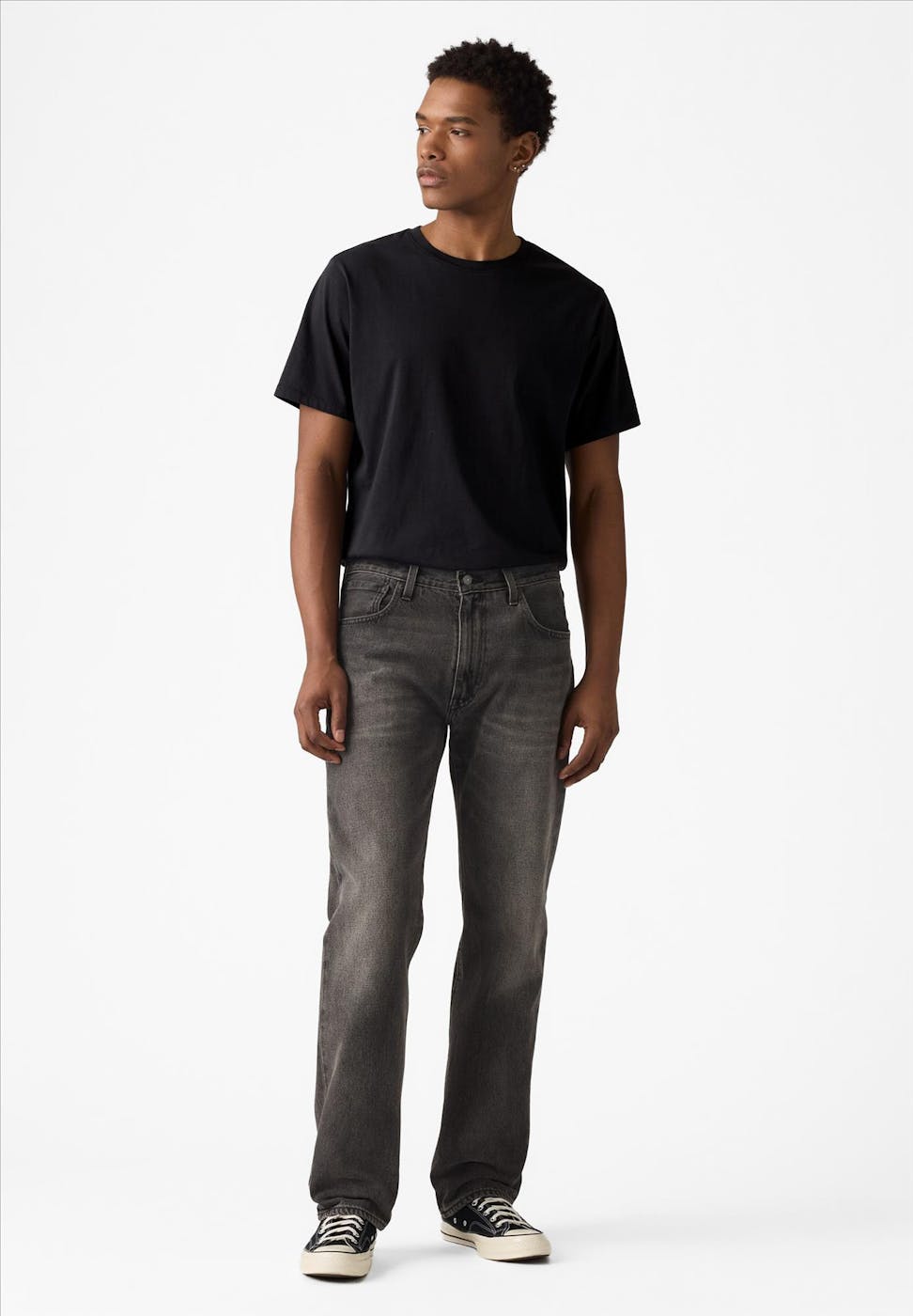 Levi's - Donkergrijze 555 relaxed straight jeans