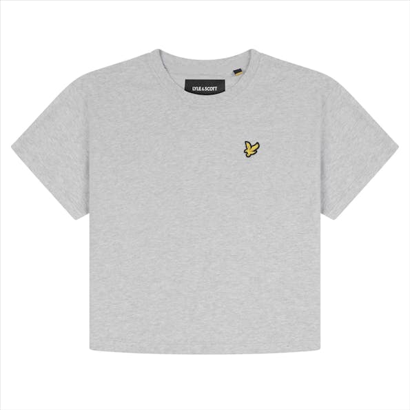 Lyle & Scott - Lichtgrijze Cropped T-shirt