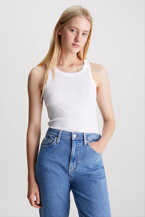 Calvin Klein Jeans - Witte Ribjersey top