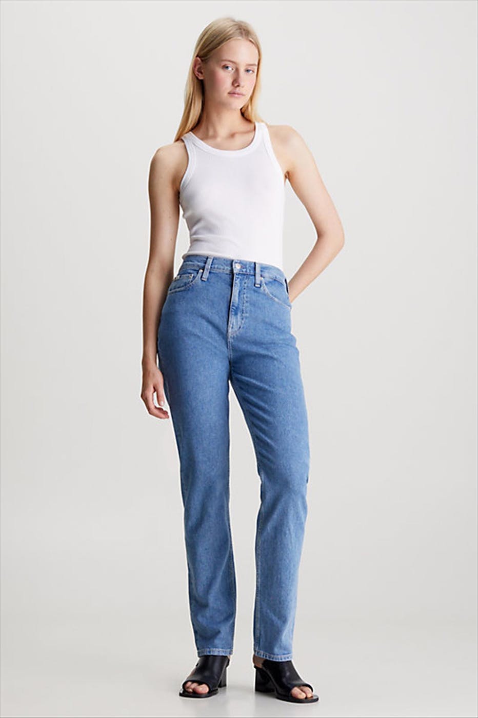 Calvin Klein Jeans - Witte Ribjersey top