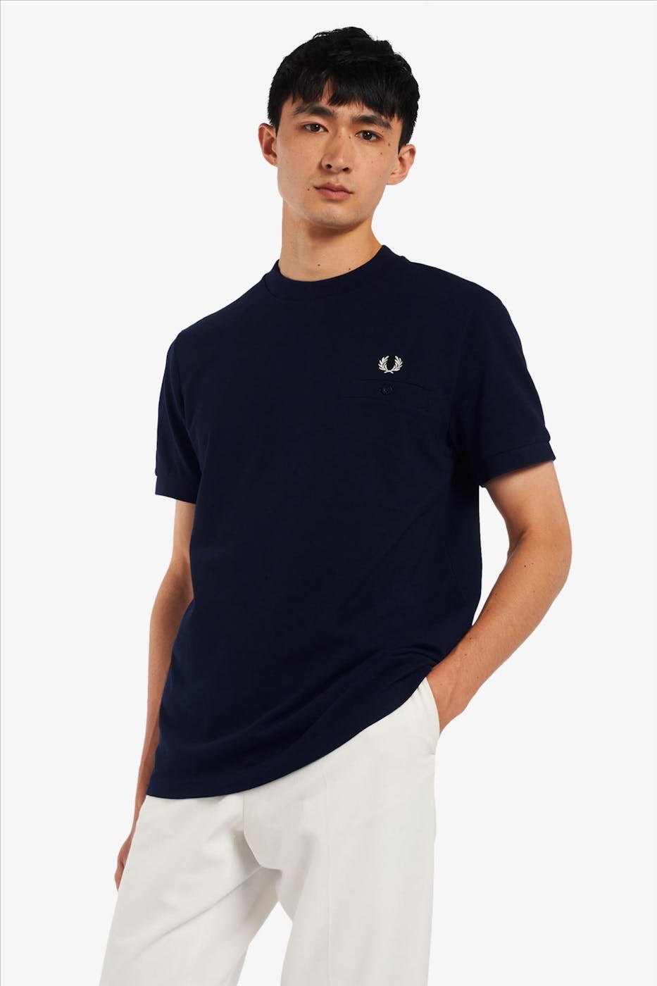 Fred Perry - Donkerblauwe Pique T-shirt