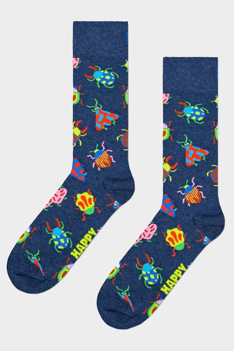Happy Socks - Grijsblauwe Bug sokken, maat: 41-46
