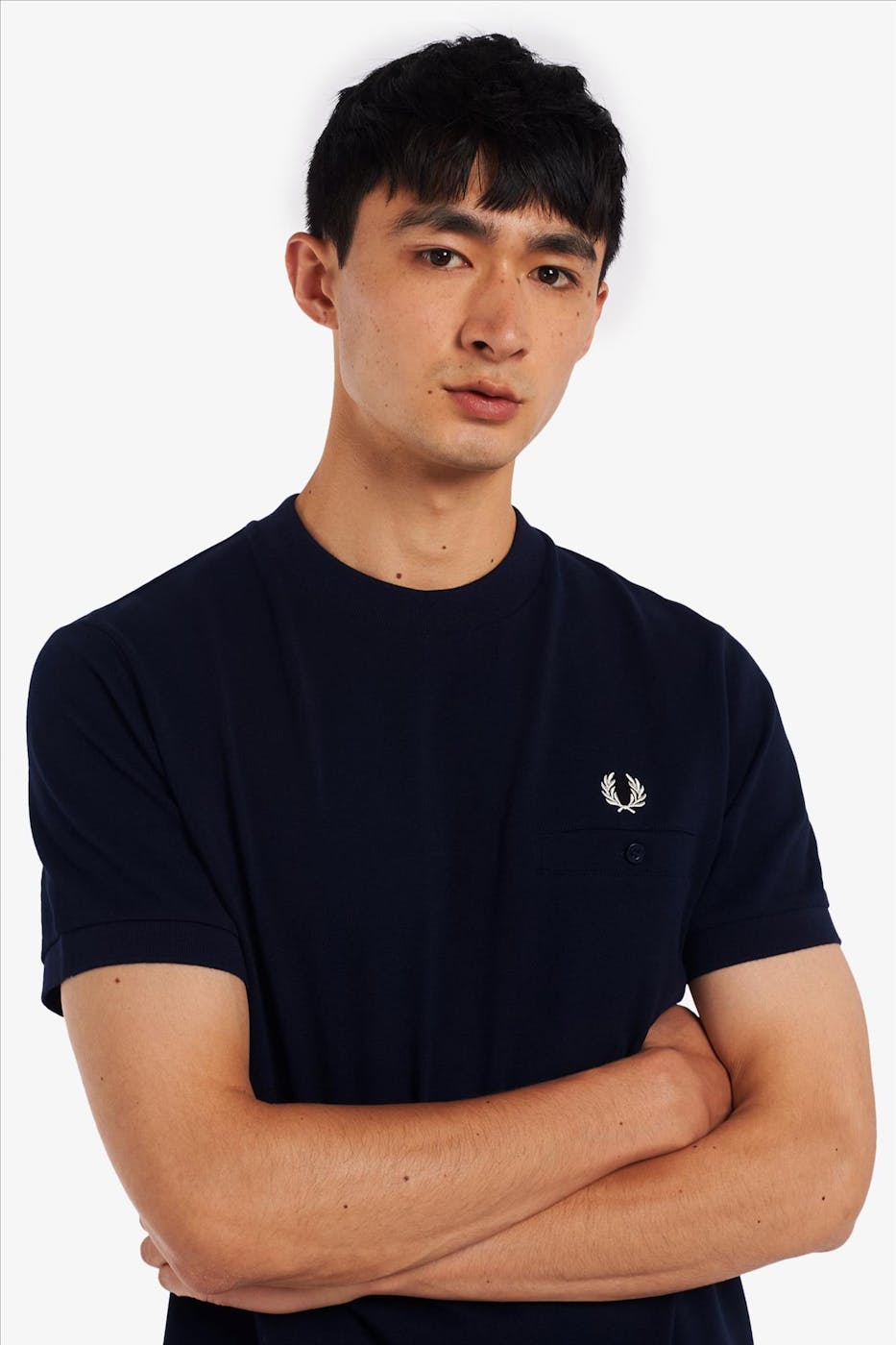 Fred Perry - Donkerblauwe Pique T-shirt