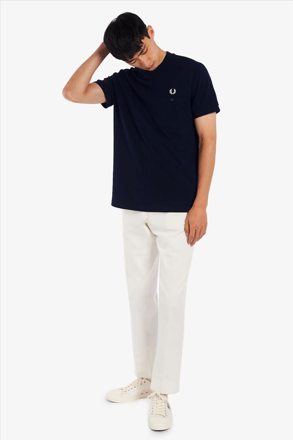 Fred Perry - Donkerblauwe Pique T-shirt