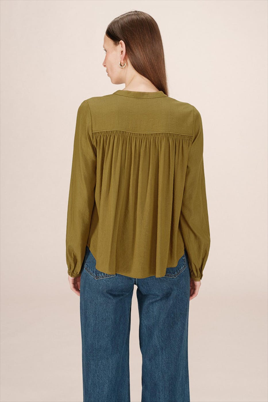 Grace & Mila - Olijfgroene Savannah blouse