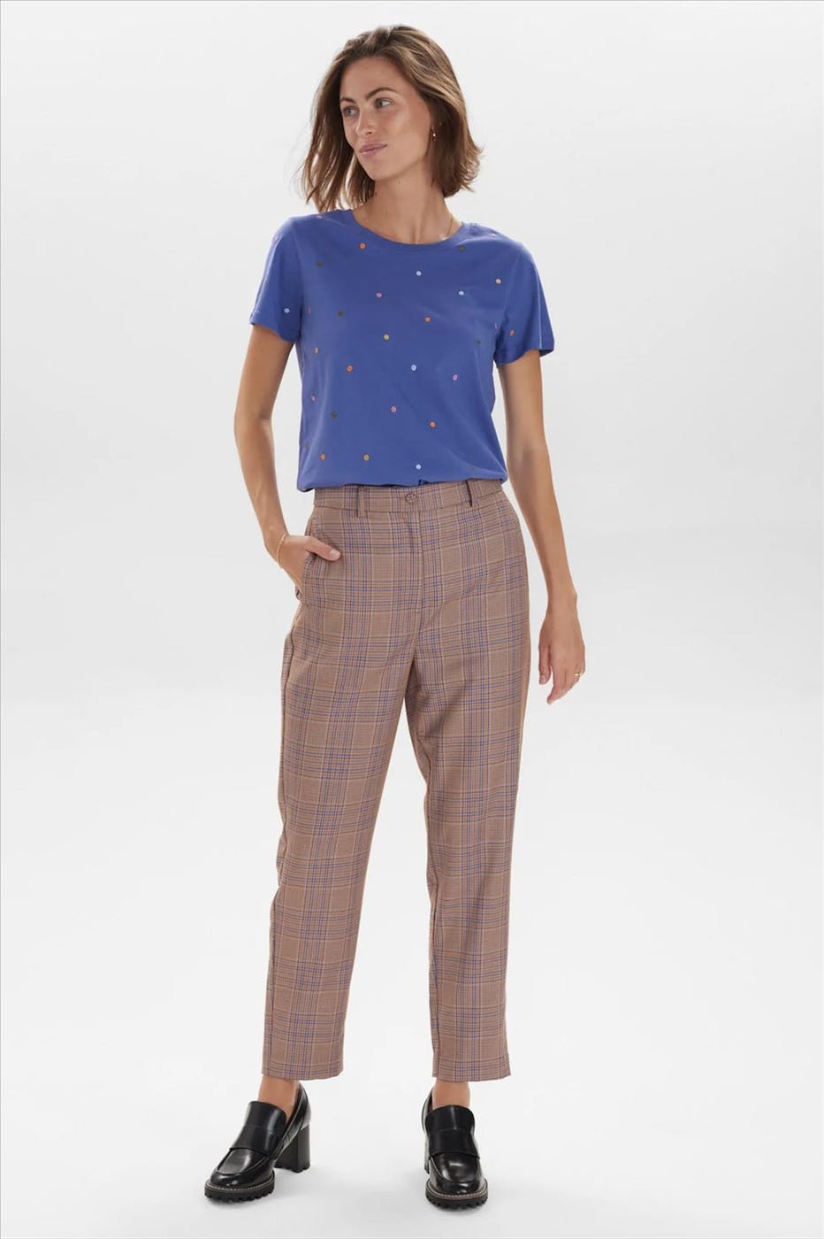 Nümph - Bruin-blauwe Nugerda Broek