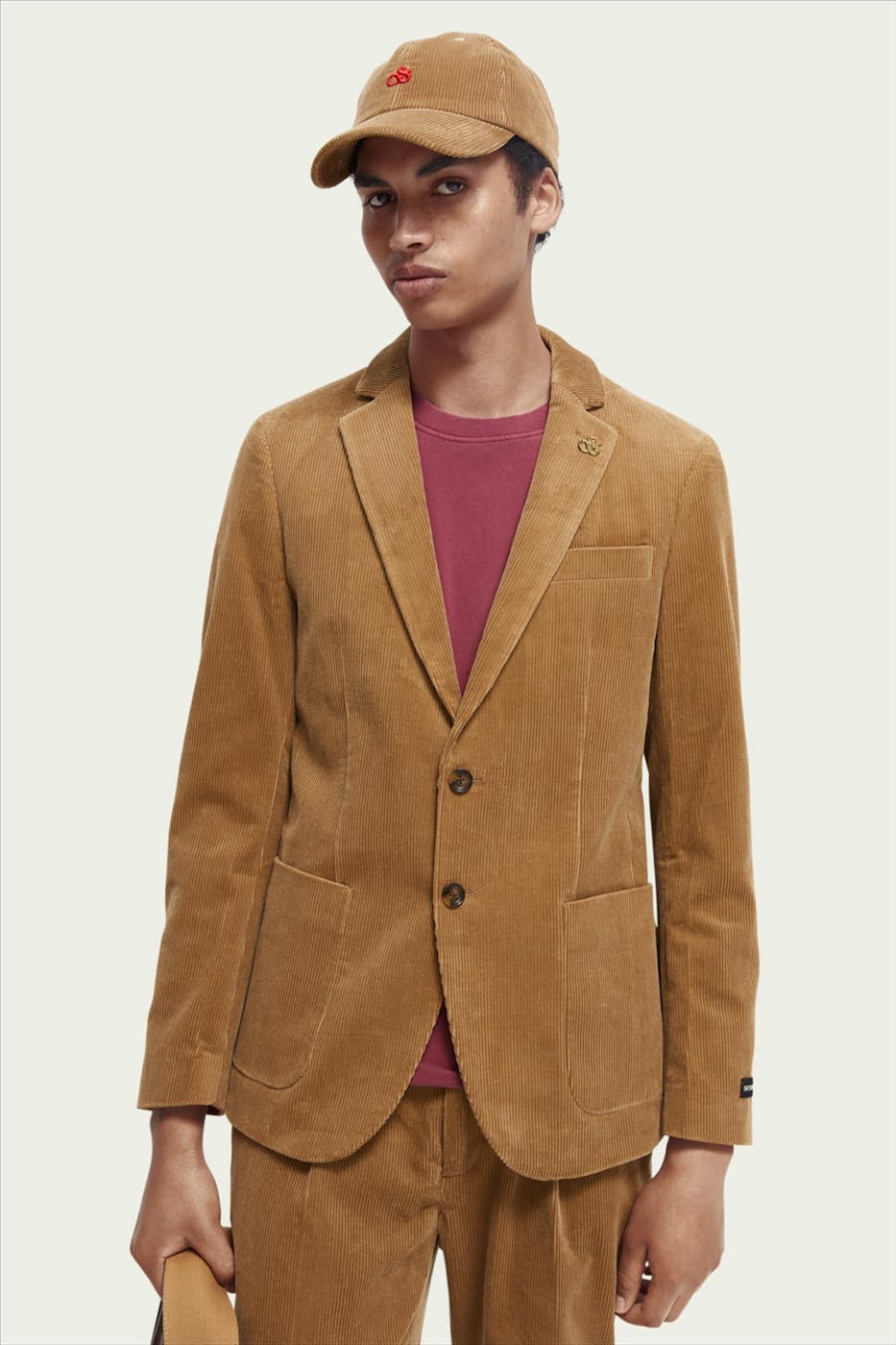Scotch & Soda - Zandkleurige Corduroy Blazer