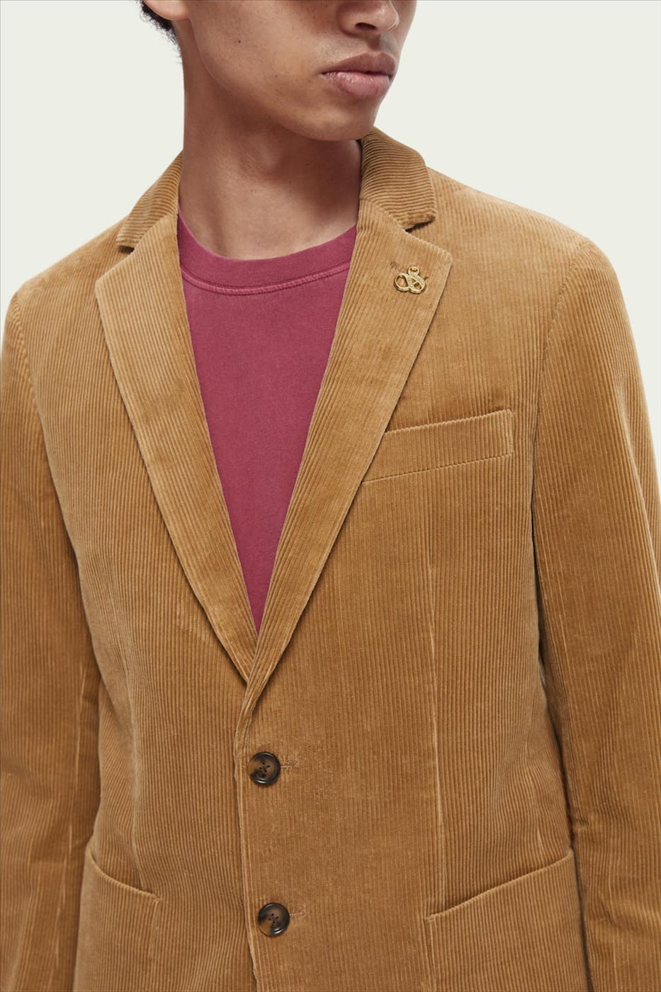 Scotch & Soda - Zandkleurige Corduroy Blazer