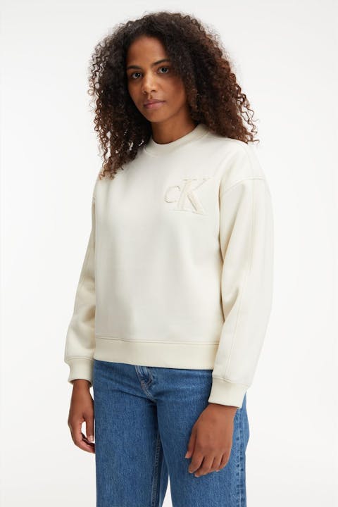 Calvin Klein Jeans - Beige Spons Logo sweater