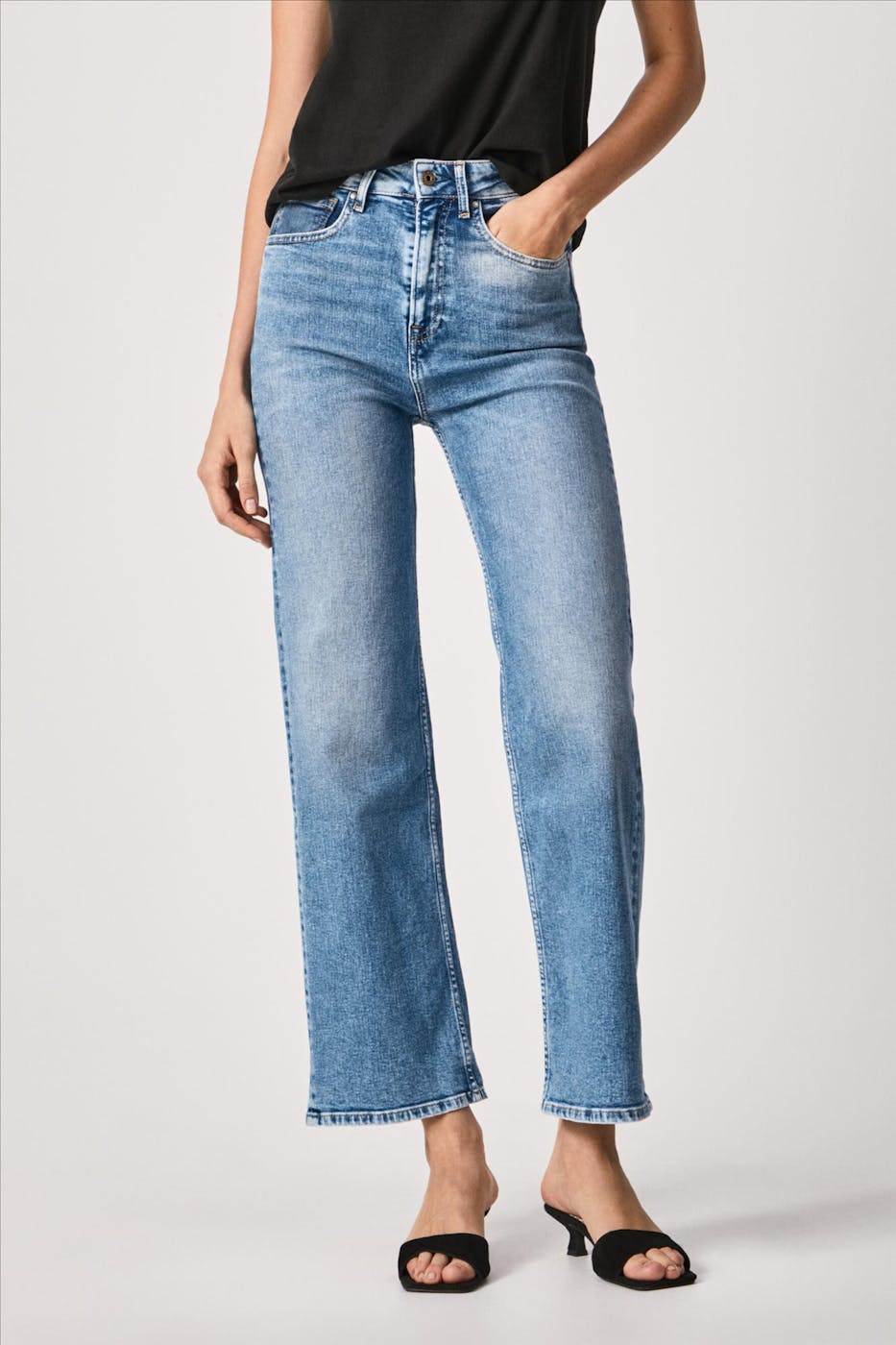 Pepe Jeans London - Lichtblauwe Lexa wide straight jeans