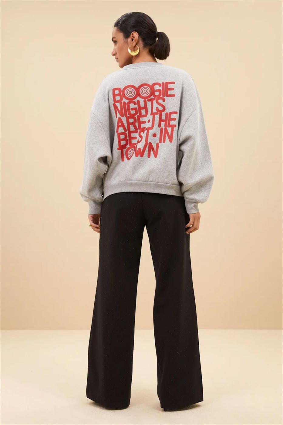 BY BAR - Grijs-Rode Boogie Nights sweater