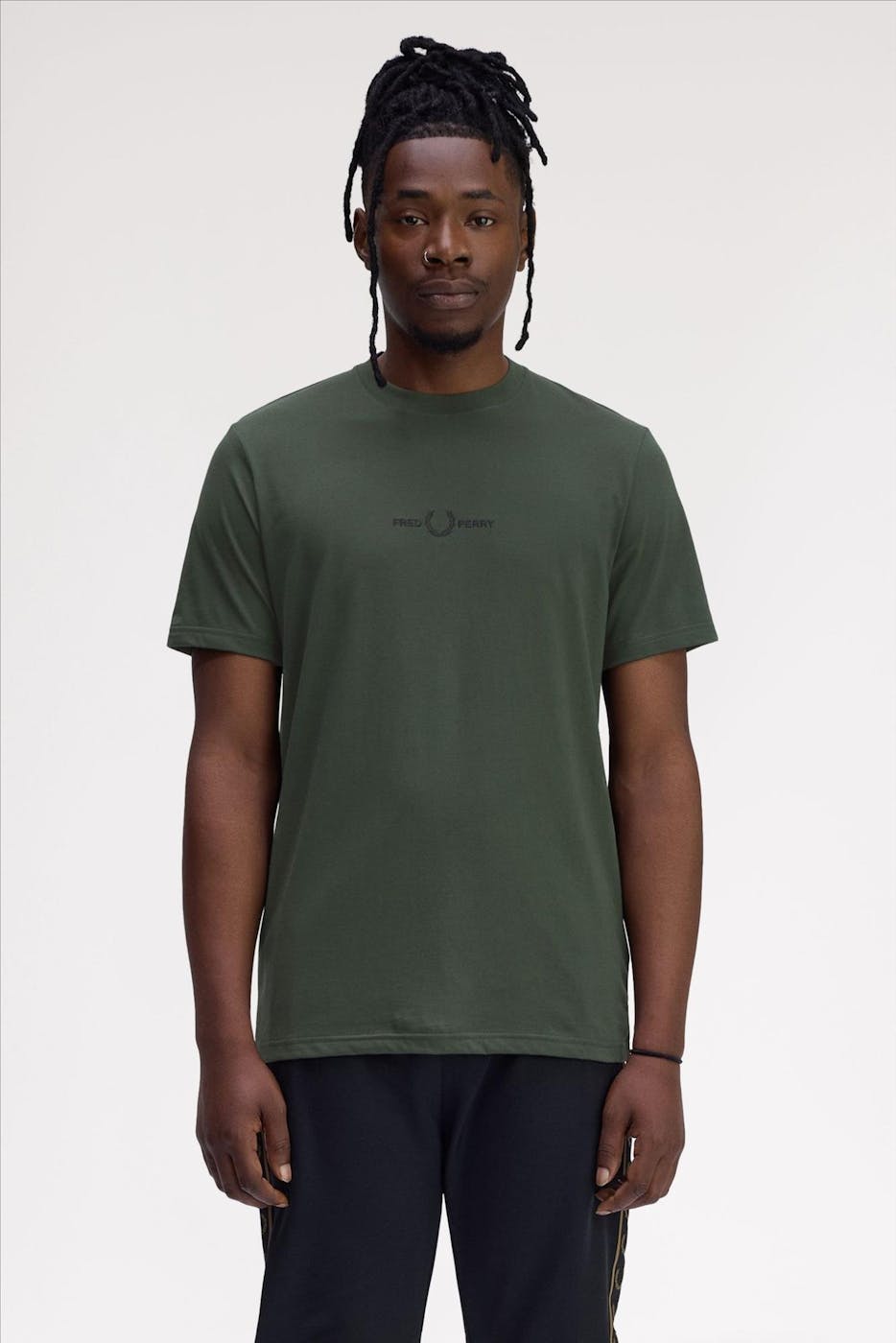 Fred Perry - Olijfgroene Embroidered T-shirt