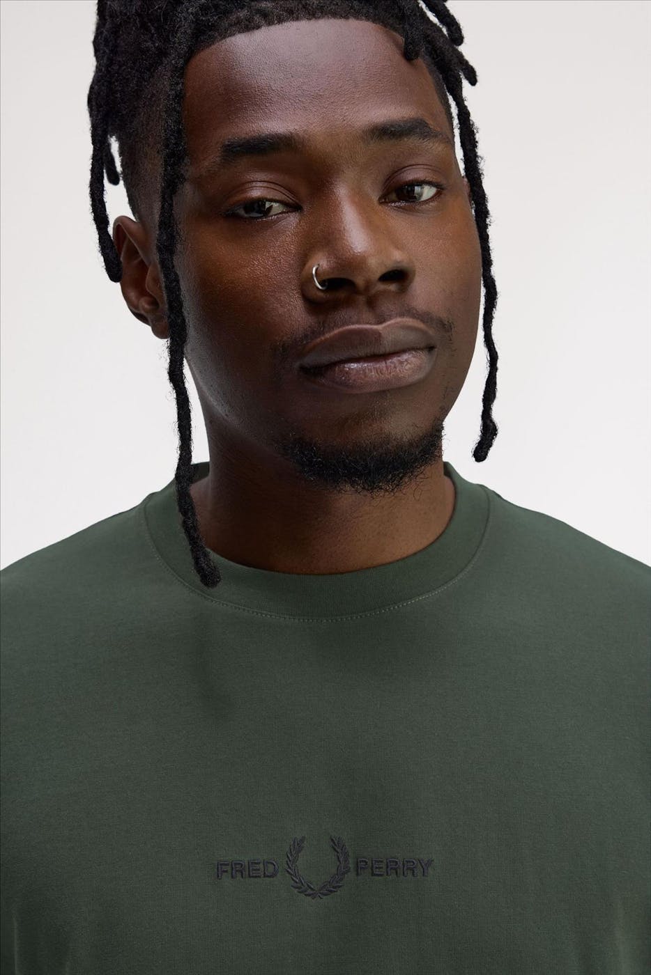 Fred Perry - Olijfgroene Embroidered T-shirt