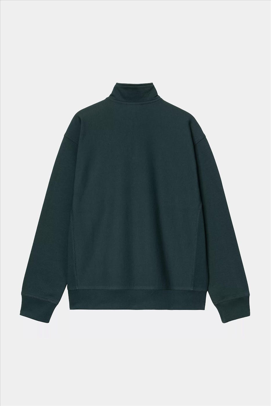 Carhartt WIP - Donkergroene Half Zip American Script sweater