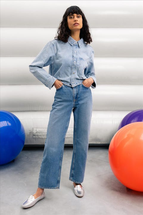 Calvin Klein Jeans - Lichtblauwe Boxy overhemdjas