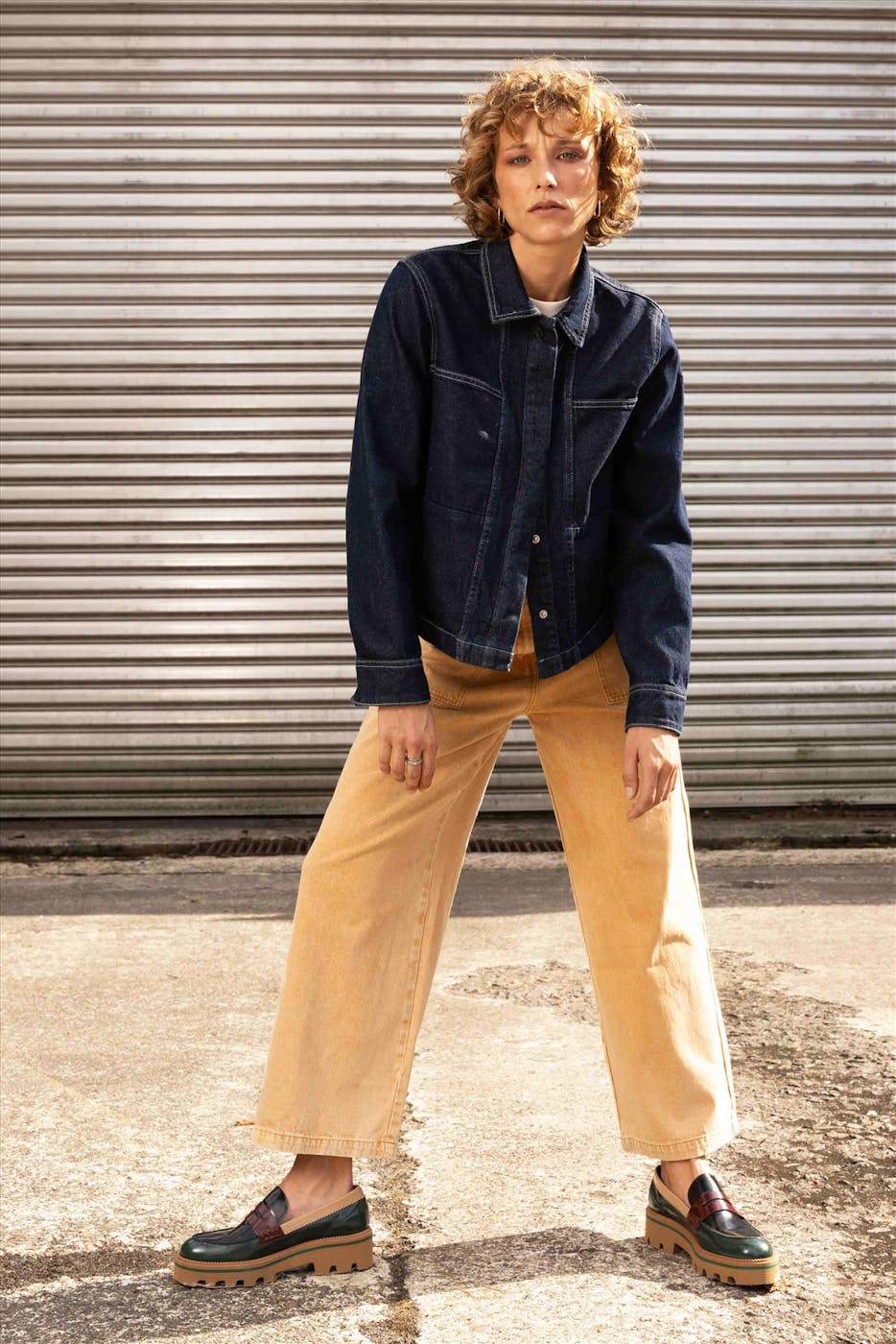 FRNCH - Pasteloranje wide jeans