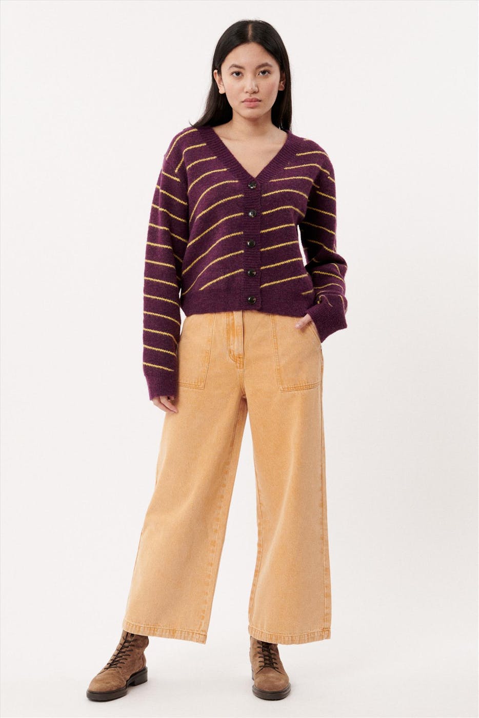 FRNCH - Pasteloranje wide jeans