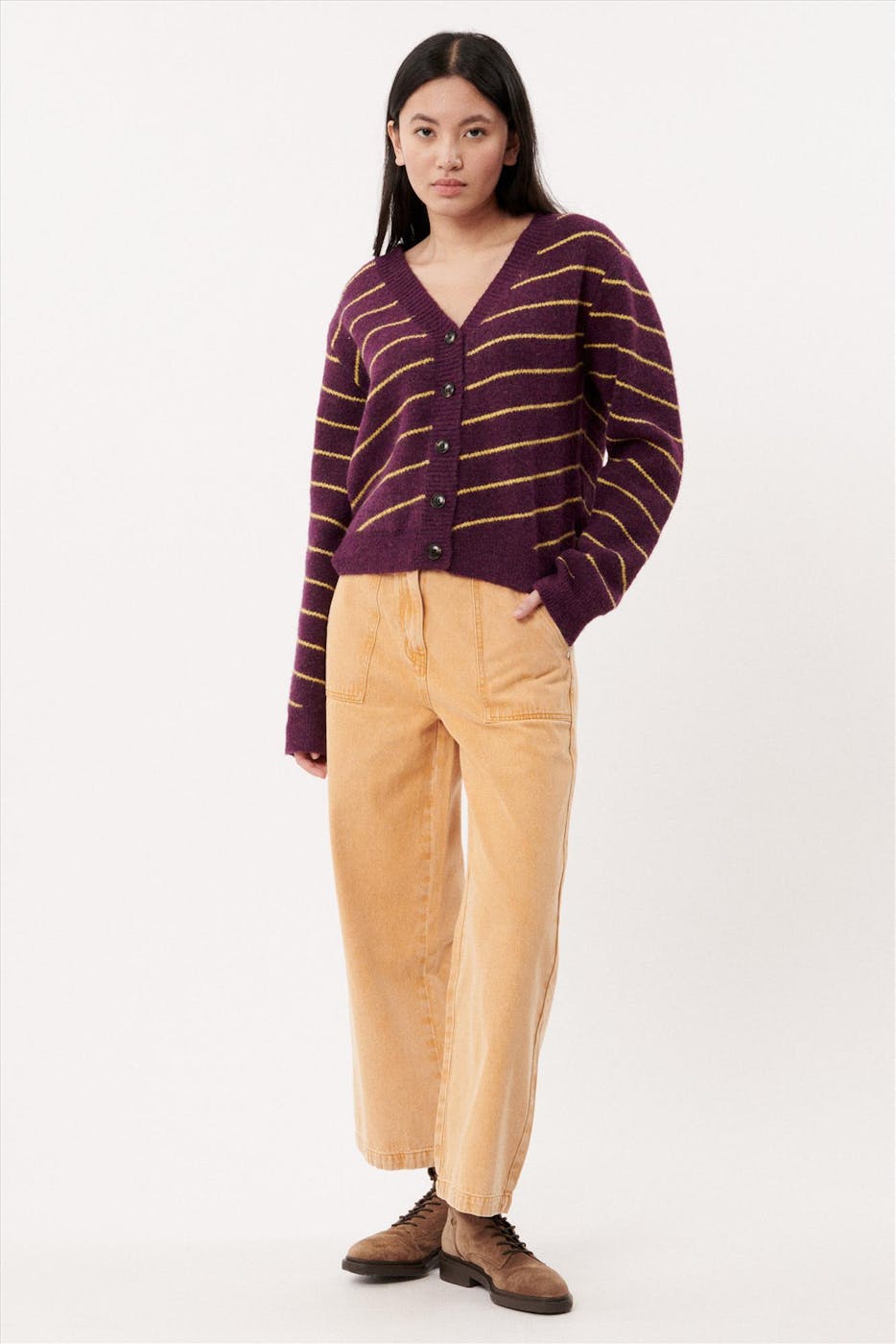 FRNCH - Pasteloranje wide jeans