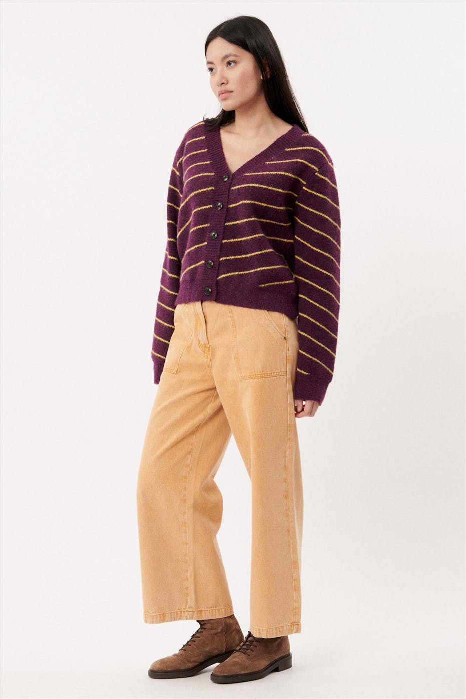 FRNCH - Pasteloranje wide jeans