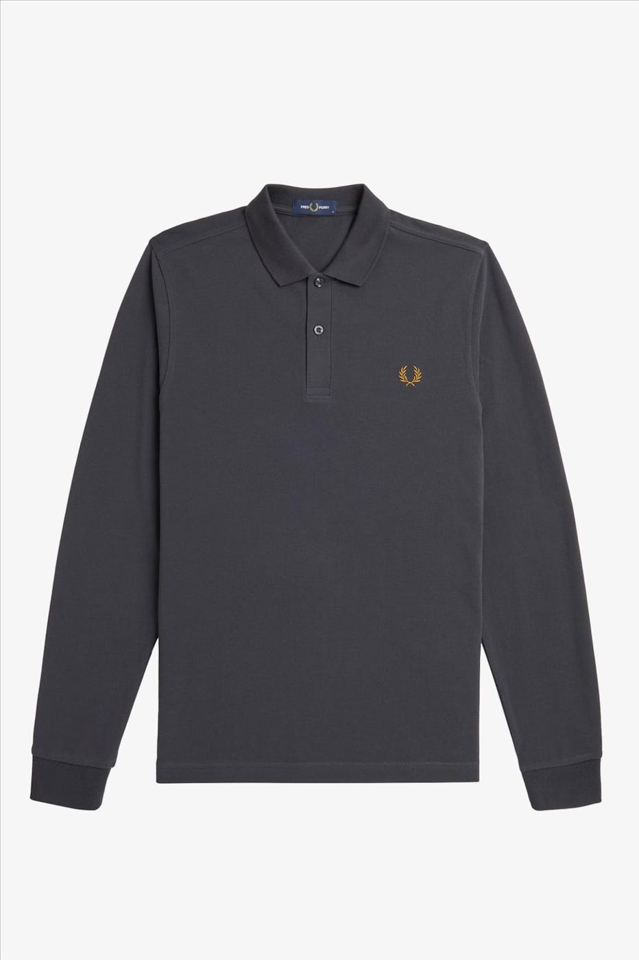 Fred Perry - Donkergrijze Plain Longsleeve polo