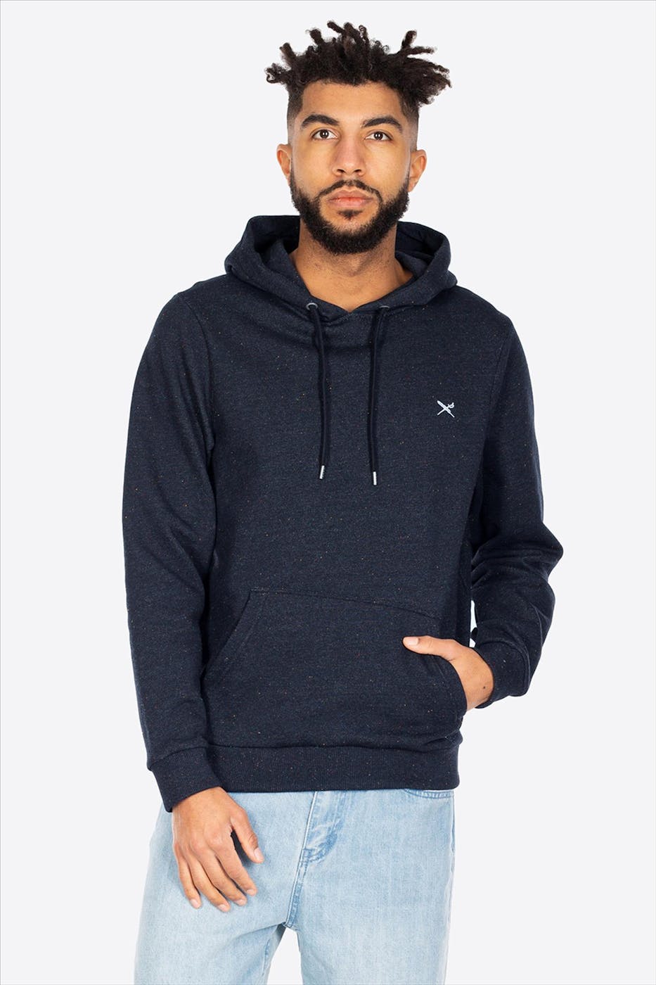 Iriedaily - Donkerblauw gespikkelde Retain Hoodie