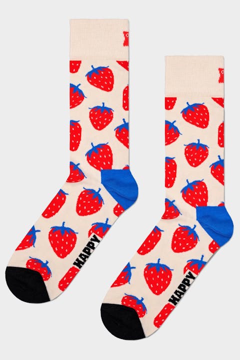 Happy Socks - Ecru Strawberry sokken, maat: 36-40