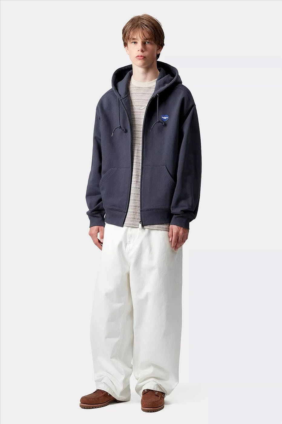 Carhartt WIP - Donkerblauwe Heart II Hartt zip hoodie