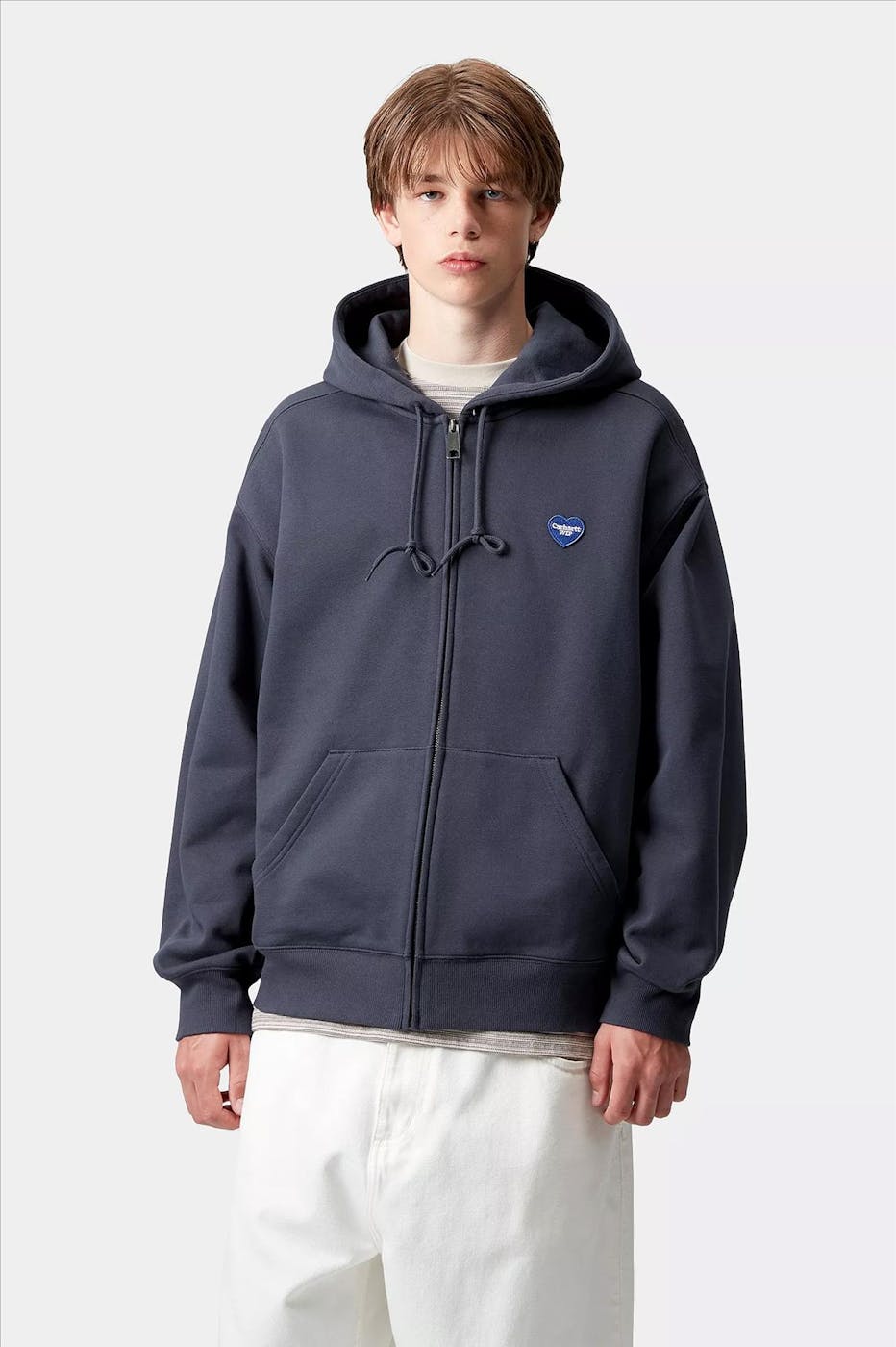 Carhartt WIP - Donkerblauwe Heart II Hartt zip hoodie