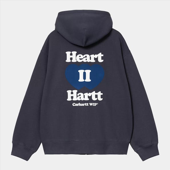 Carhartt WIP - Donkerblauwe Heart II Hartt zip hoodie